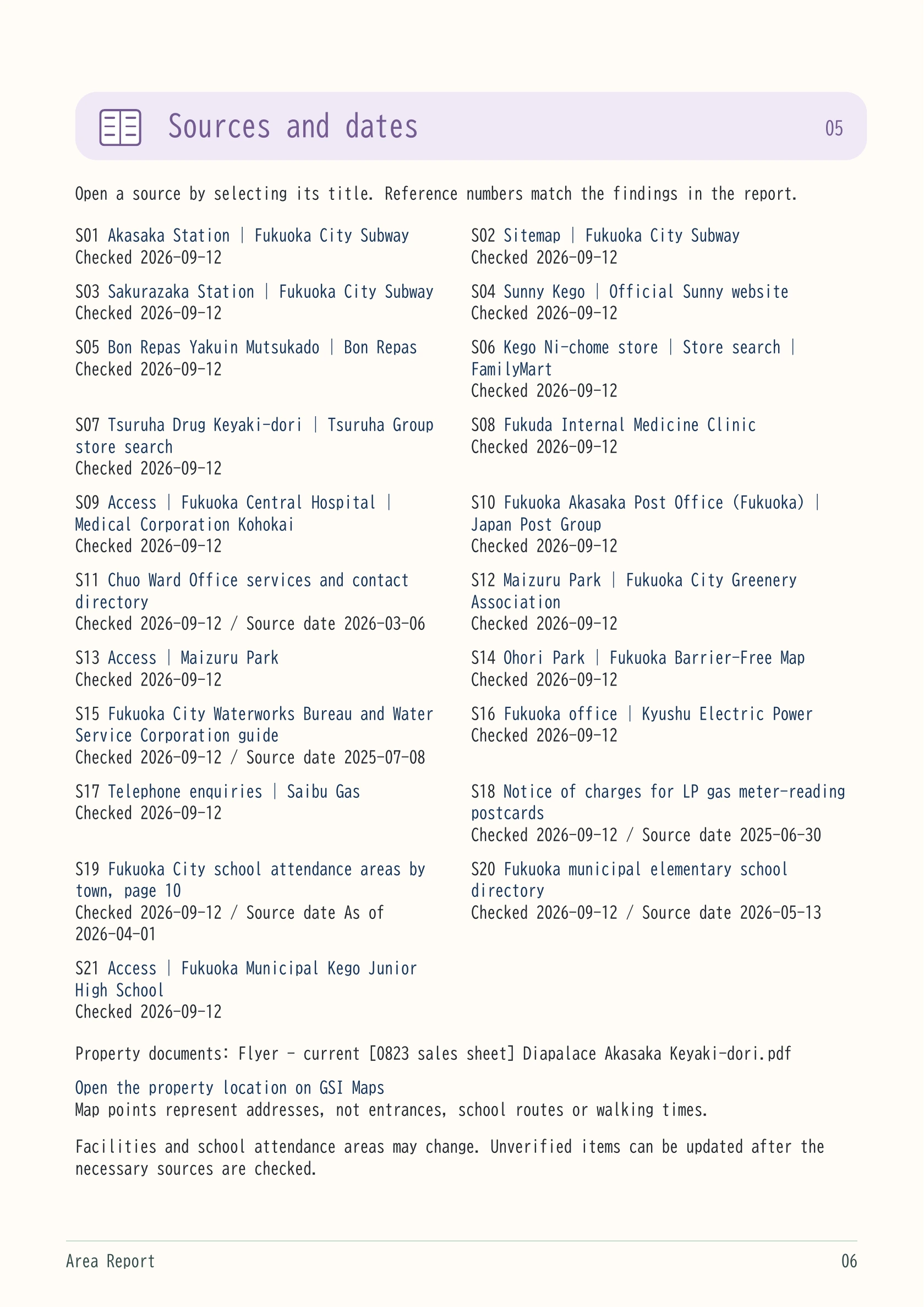 Official sources for the report. Open the source links in the PDF.